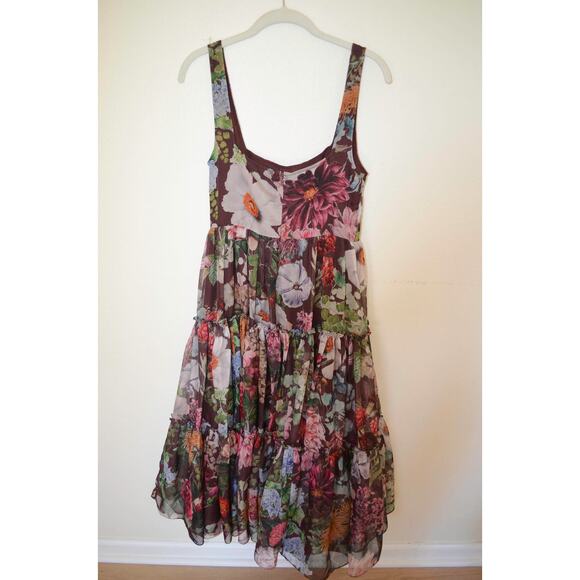 Anthropologie Geisha Designs Isabella Dress Womens 4 Fairy Whimsical Brown - Picture 7 of 8